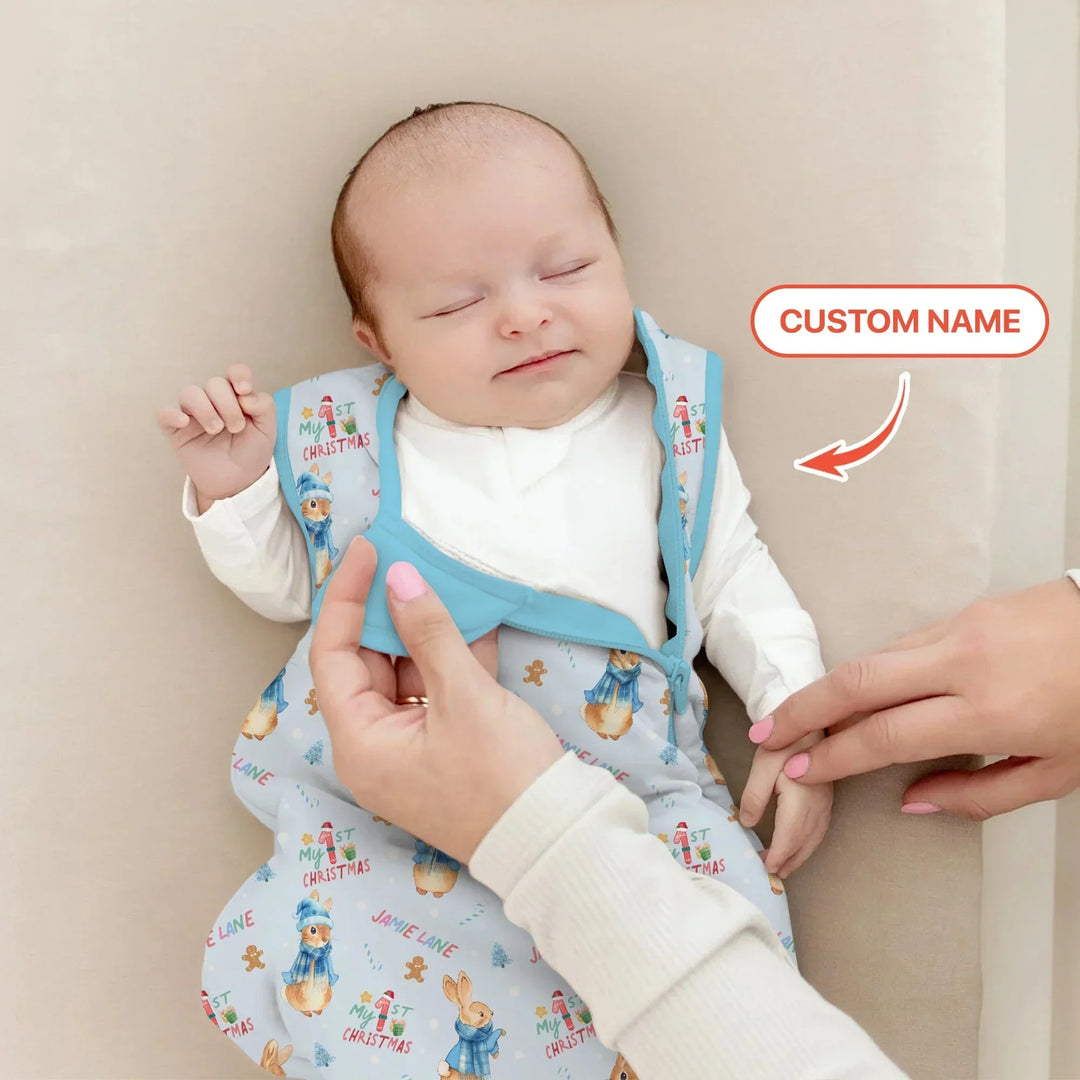 Custom 1st Christmas Rabbit Sleep Bag , Custom 1st Christmas Rabbit Sleep Bag - XS / 0.5 TOG