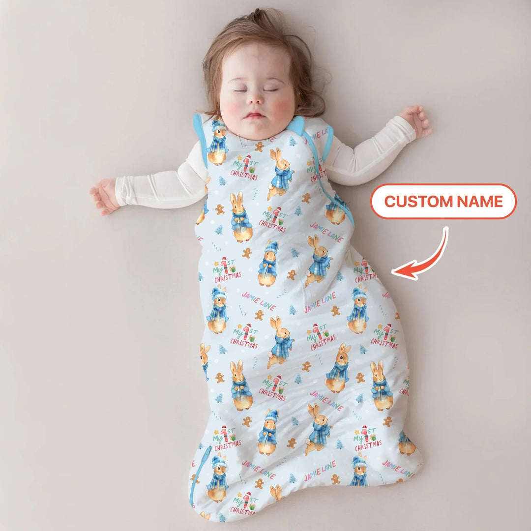 Custom 1st Christmas Rabbit Sleep Bag , Custom 1st Christmas Rabbit Sleep Bag - XS / 0.5 TOG
