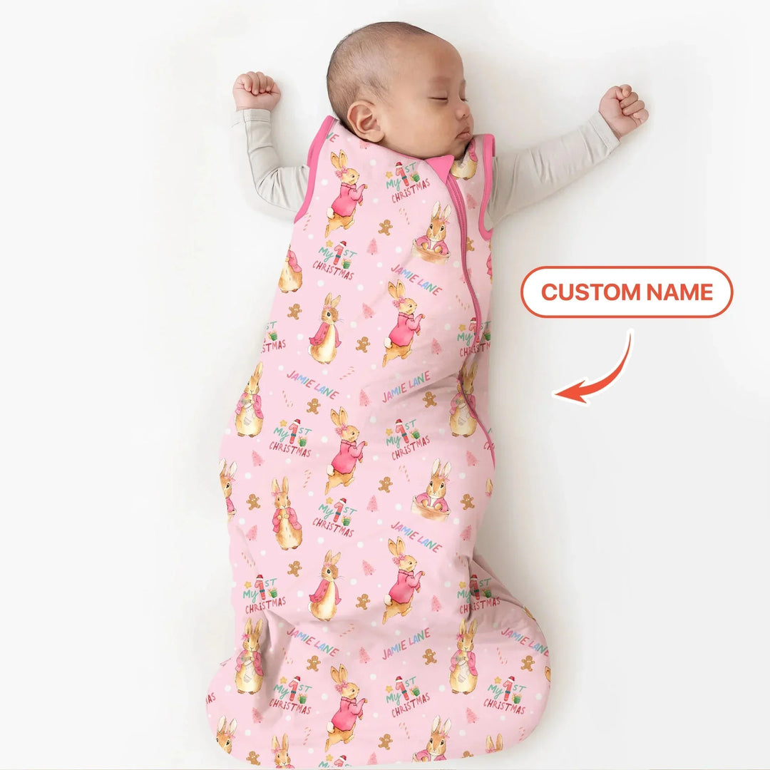 Custom 1st Christmas Rabbit Sleep Bag , Custom 1st Christmas Rabbit Sleep Bag - XS / 0.5 TOG