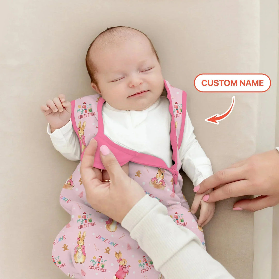 Custom 1st Christmas Rabbit Sleep Bag , Custom 1st Christmas Rabbit Sleep Bag - XS / 0.5 TOG
