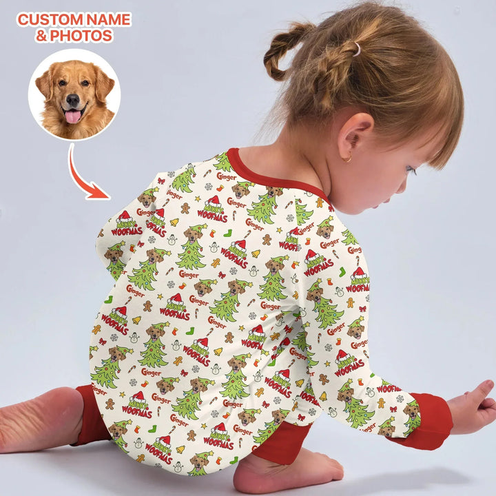 Custom Dog Photo Merry Woofmas Convertible Zippy , Custom Dog Photo Merry Woofmas Convertible Zippy - 0-3M