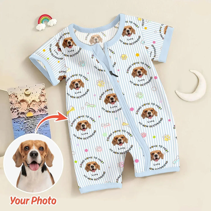 Custom Dogs Photo "Going home to meet my new best friend" Shorty Zippy , Custom Dogs Photo "Going home to meet my new best friend" Shorty Zippy - 0-3M