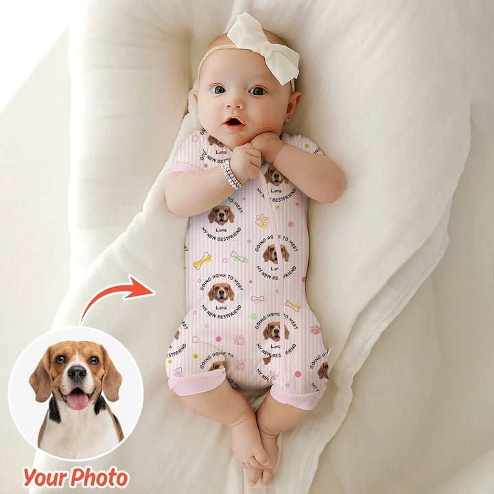 Custom Dogs Photo "Going home to meet my new best friend" Shorty Zippy , Custom Dogs Photo "Going home to meet my new best friend" Shorty Zippy - 0-3M