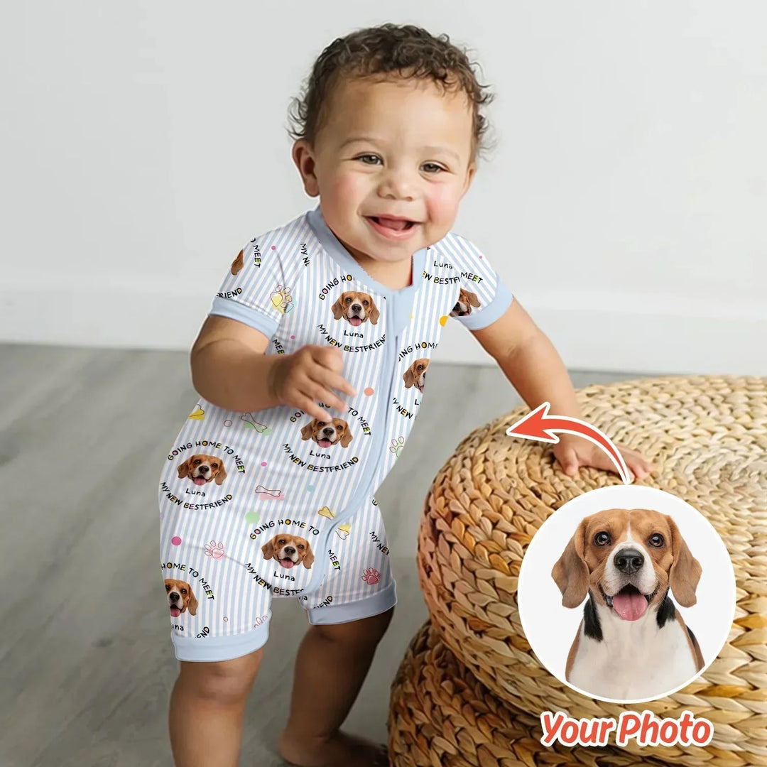 Custom Dogs Photo "Going home to meet my new best friend" Shorty Zippy , Custom Dogs Photo "Going home to meet my new best friend" Shorty Zippy - 0-3M
