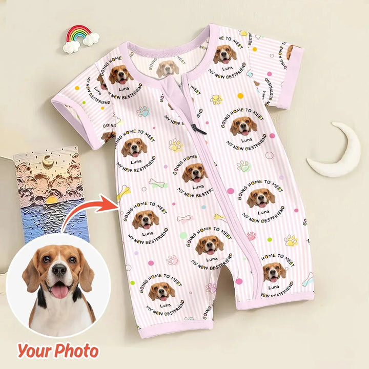 Custom Dogs Photo "Going home to meet my new best friend" Shorty Zippy , Custom Dogs Photo "Going home to meet my new best friend" Shorty Zippy - 3T