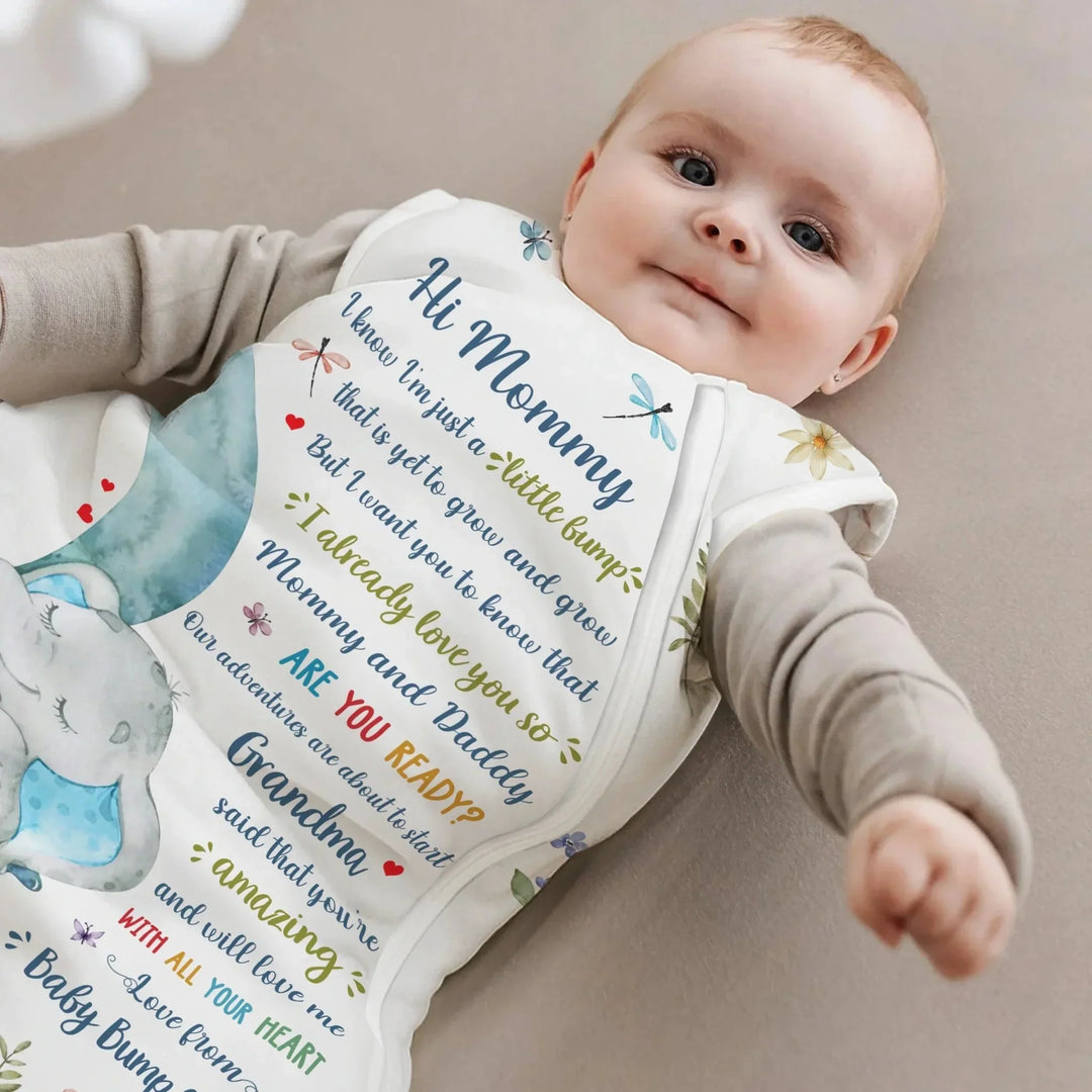 Custom Elephant Sleep Bag 1.0 TOG - Baby Shower Gift , Custom Elephant Sleep Bag 1.0 TOG - Baby Shower Gift - XS