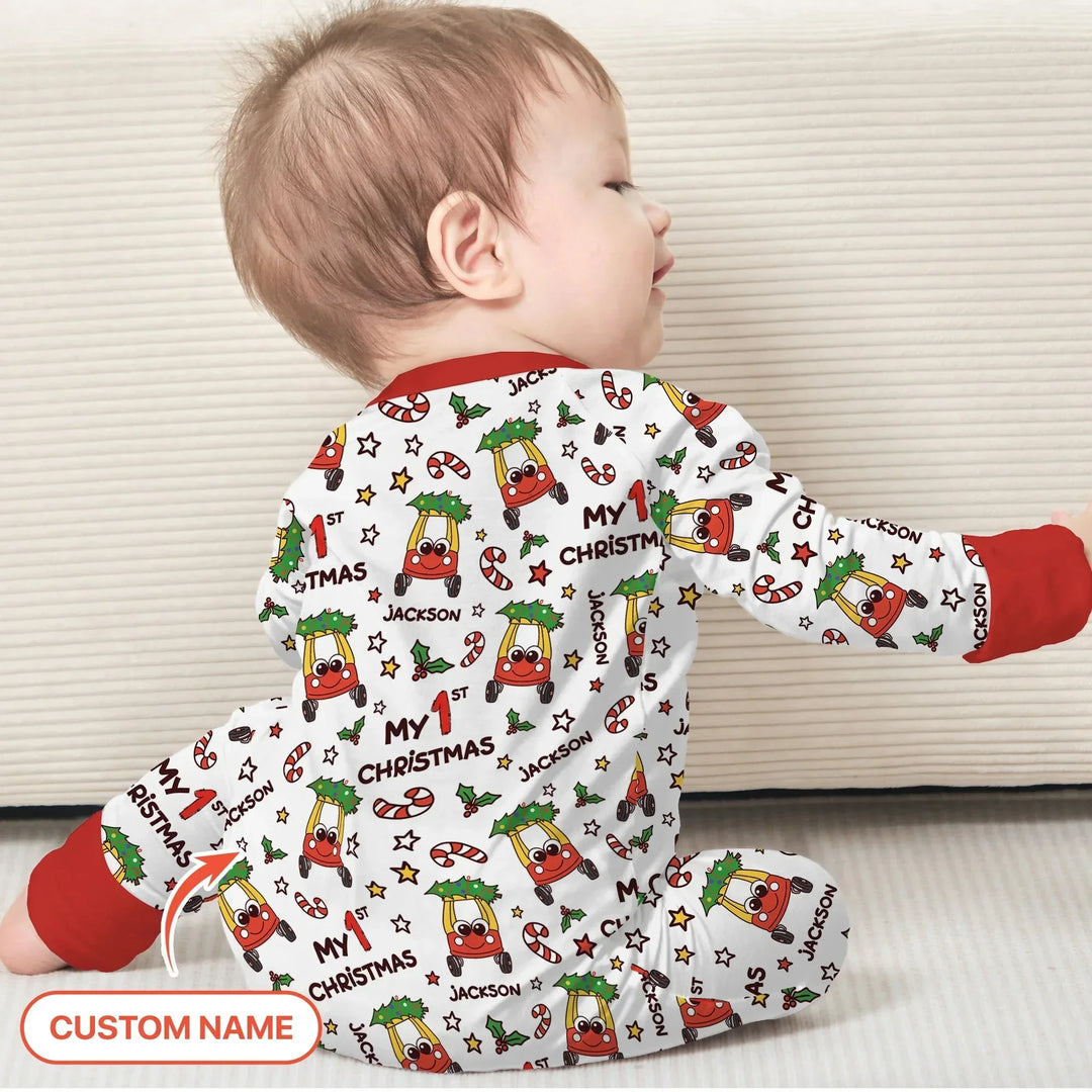 Custom Name Baby Car My 1st Christmas Convertible Zippy , Custom Name Baby Car My 1st Christmas Convertible Zippy - 0-3M