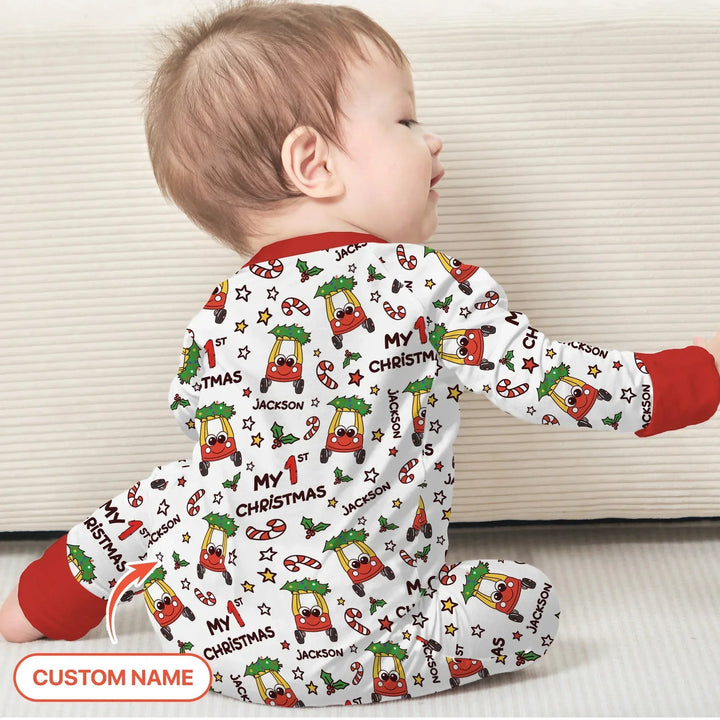 Custom Name Baby Car My 1st Christmas Convertible Zippy , Custom Name Baby Car My 1st Christmas Convertible Zippy - 0-3M