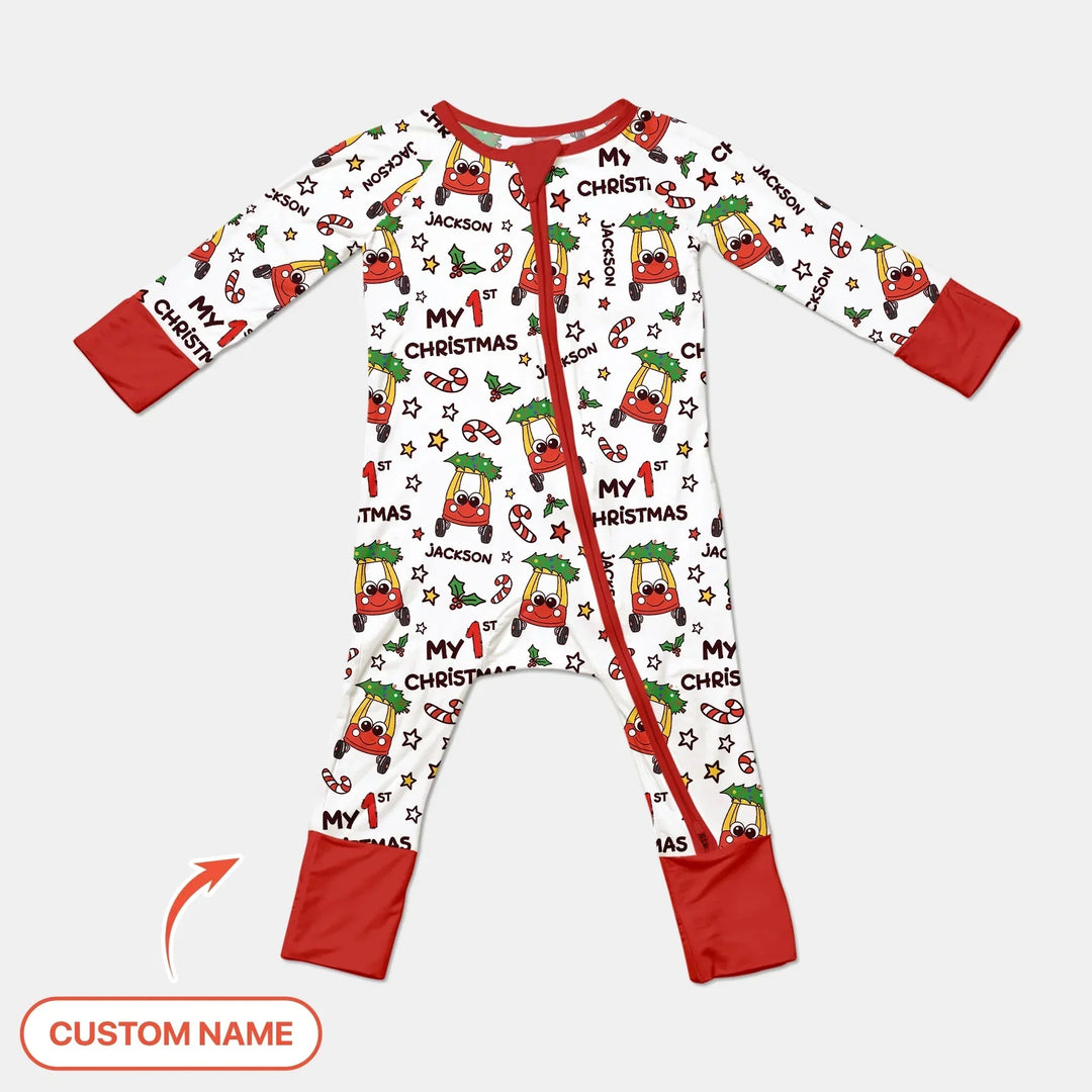 Custom Name Baby Car My 1st Christmas Convertible Zippy , Custom Name Baby Car My 1st Christmas Convertible Zippy - 0-3M