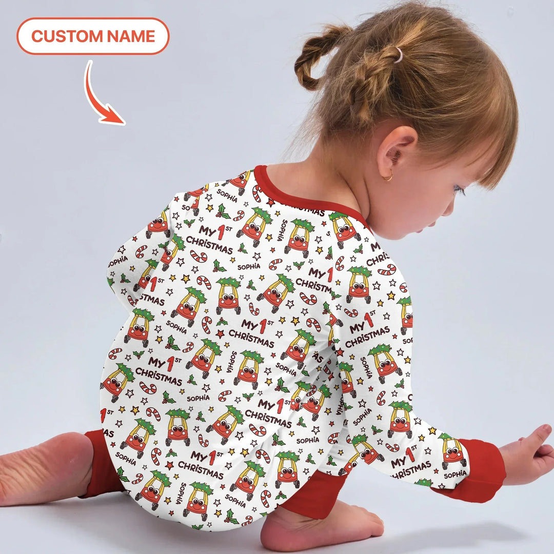 Custom Name Baby Car My 1st Christmas Convertible Zippy , Custom Name Baby Car My 1st Christmas Convertible Zippy - 0-3M