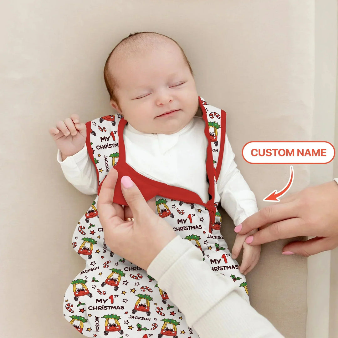 Custom Name Baby Car My 1st Christmas Sleep Bag For Baby , Custom Name Baby Car My 1st Christmas Sleep Bag For Baby - XS / 0.5 TOG