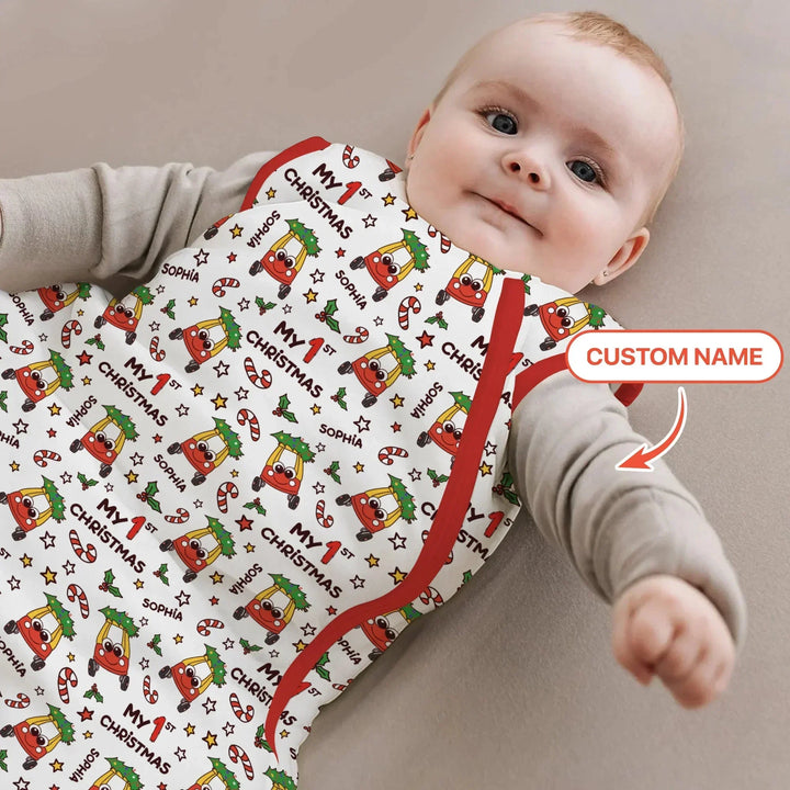 Custom Name Baby Car My 1st Christmas Sleep Bag For Baby , Custom Name Baby Car My 1st Christmas Sleep Bag For Baby - XS / 0.5 TOG