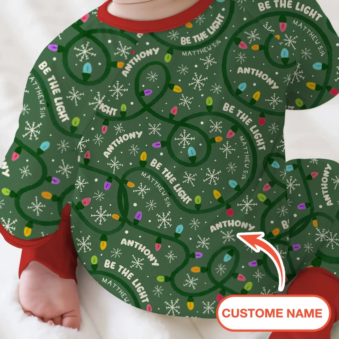Custom Name Be The Light Christmas Convertible Zippy , Custom Name Be The Light Christmas Convertible Zippy - 0-3M