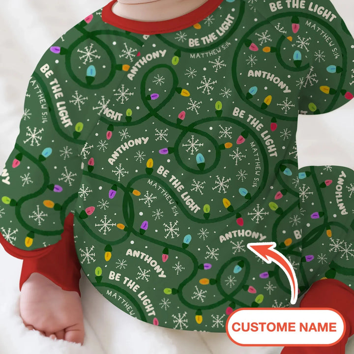 Custom Name Be The Light Christmas Convertible Zippy , Custom Name Be The Light Christmas Convertible Zippy - 0-3M
