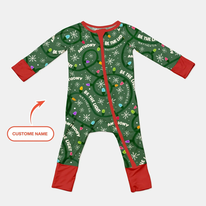 Custom Name Be The Light Christmas Convertible Zippy , Custom Name Be The Light Christmas Convertible Zippy - 0-3M