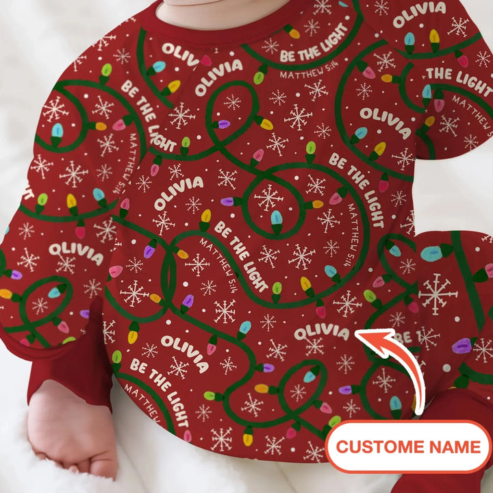 Custom Name Be The Light Christmas Convertible Zippy , Custom Name Be The Light Christmas Convertible Zippy - 0-3M