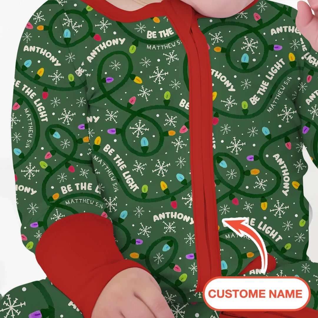 Custom Name Be The Light Christmas Convertible Zippy , Custom Name Be The Light Christmas Convertible Zippy - 0-3M