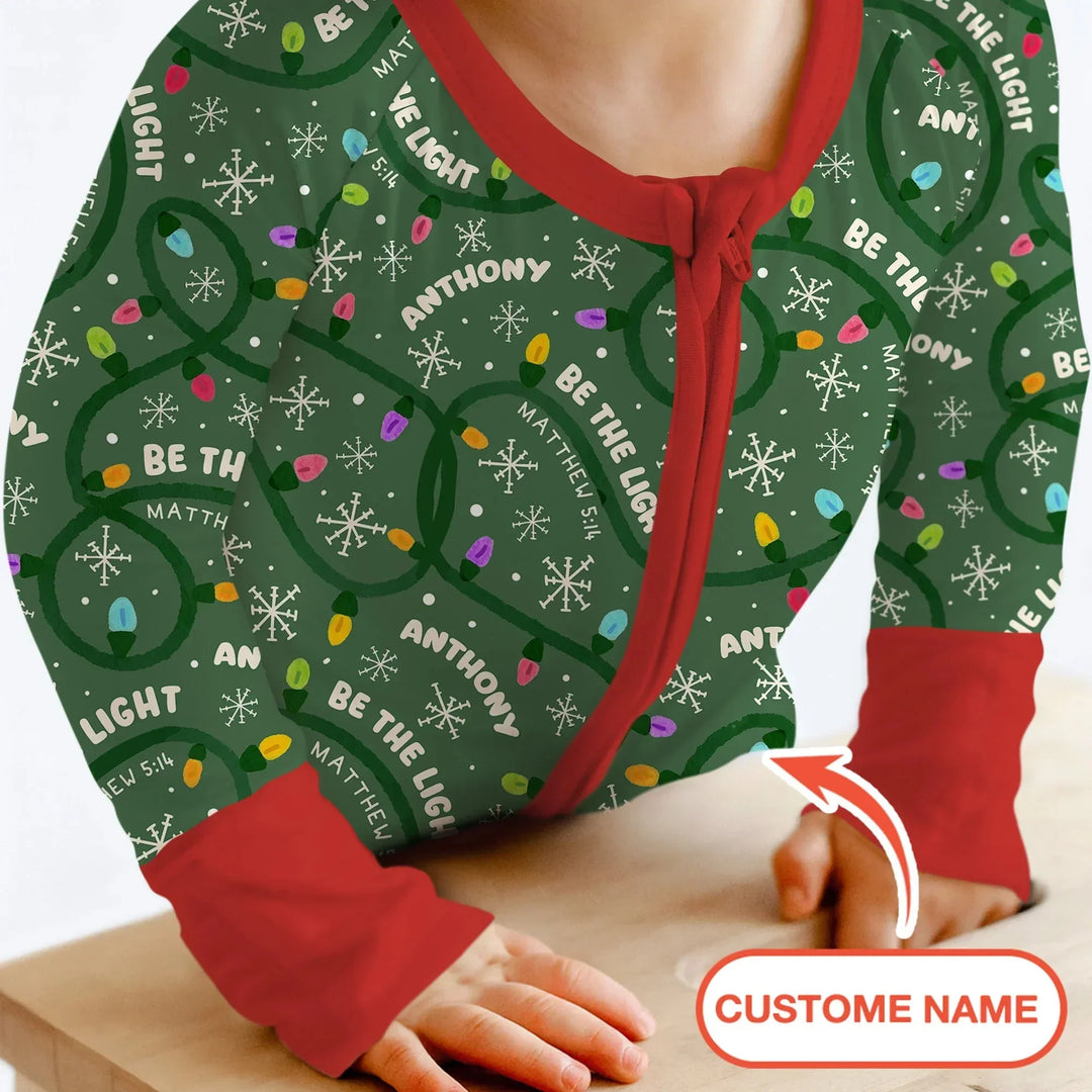 Custom Name Be The Light Christmas Convertible Zippy , Custom Name Be The Light Christmas Convertible Zippy - 0-3M