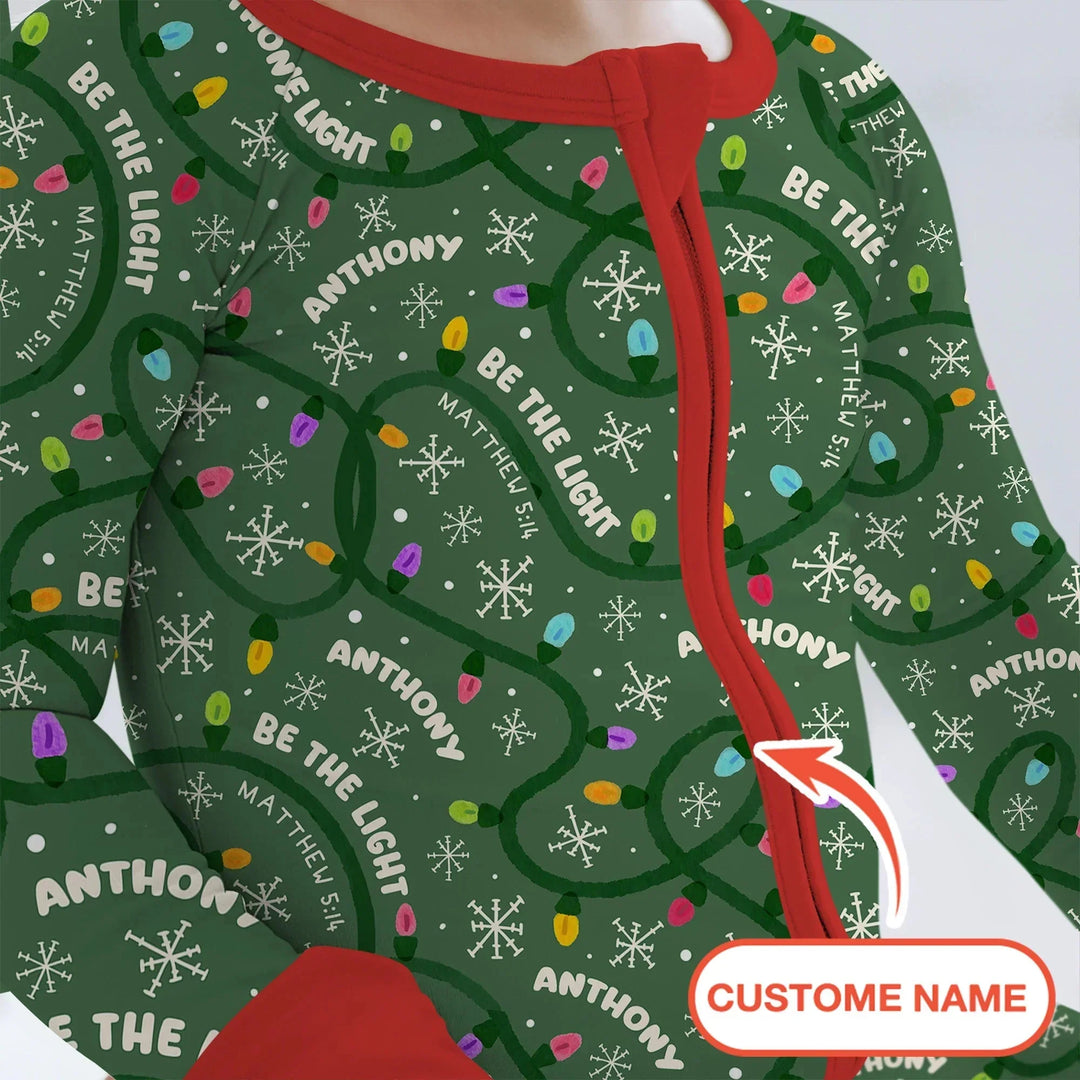 Custom Name Be The Light Christmas Convertible Zippy , Custom Name Be The Light Christmas Convertible Zippy - 0-3M