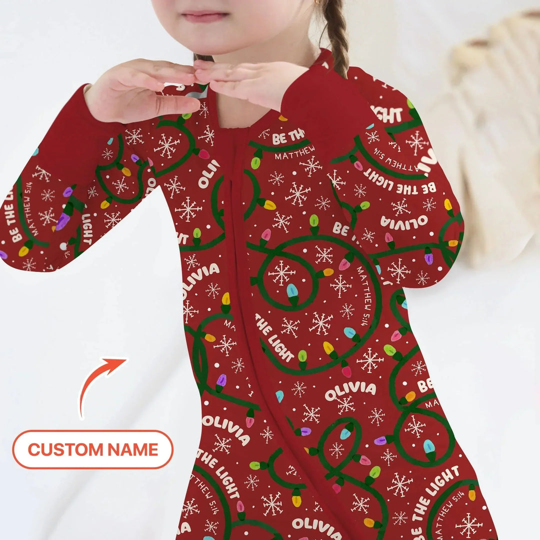 Custom Name Be The Light Christmas Convertible Zippy , Custom Name Be The Light Christmas Convertible Zippy - 0-3M