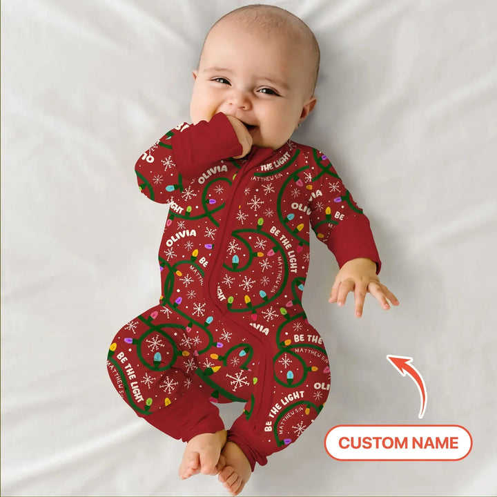 Custom Name Be The Light Christmas Convertible Zippy , Custom Name Be The Light Christmas Convertible Zippy - 0-3M