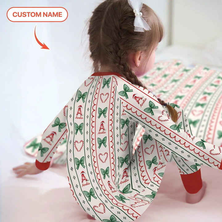 Custom Name Christmas Stripes Convertible Zippy , Custom Name Christmas Stripes Convertible Zippy - 0-3M
