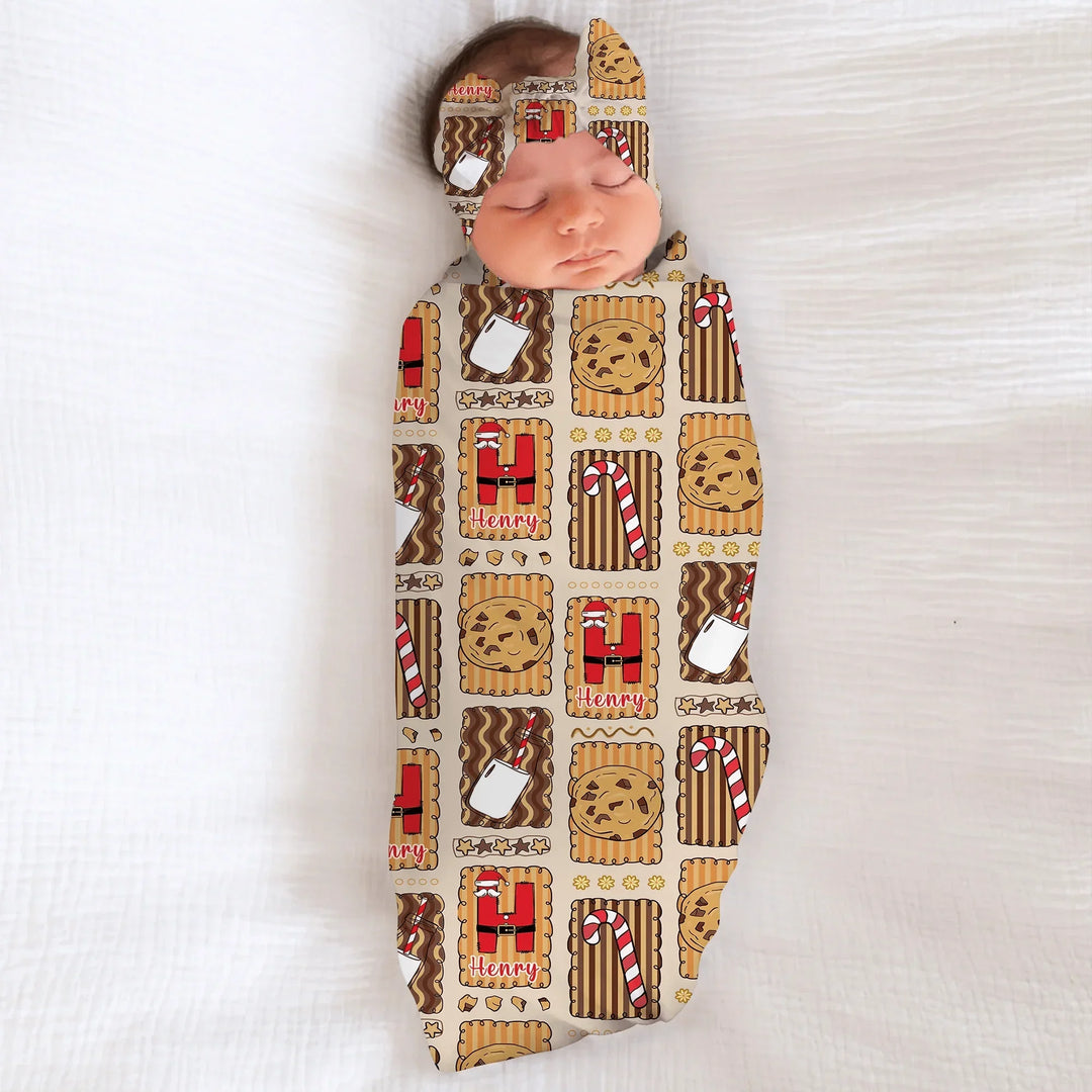 Custom Name Cookies and Milk Wonderland Swaddle Blanket , Custom Name Cookies and Milk Wonderland Swaddle Blanket - Default Title
