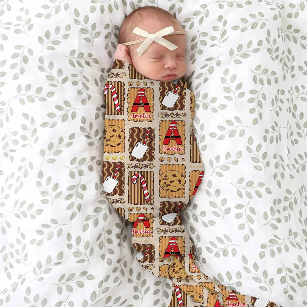 Custom Name Cookies and Milk Wonderland Swaddle Blanket , Custom Name Cookies and Milk Wonderland Swaddle Blanket - Default Title
