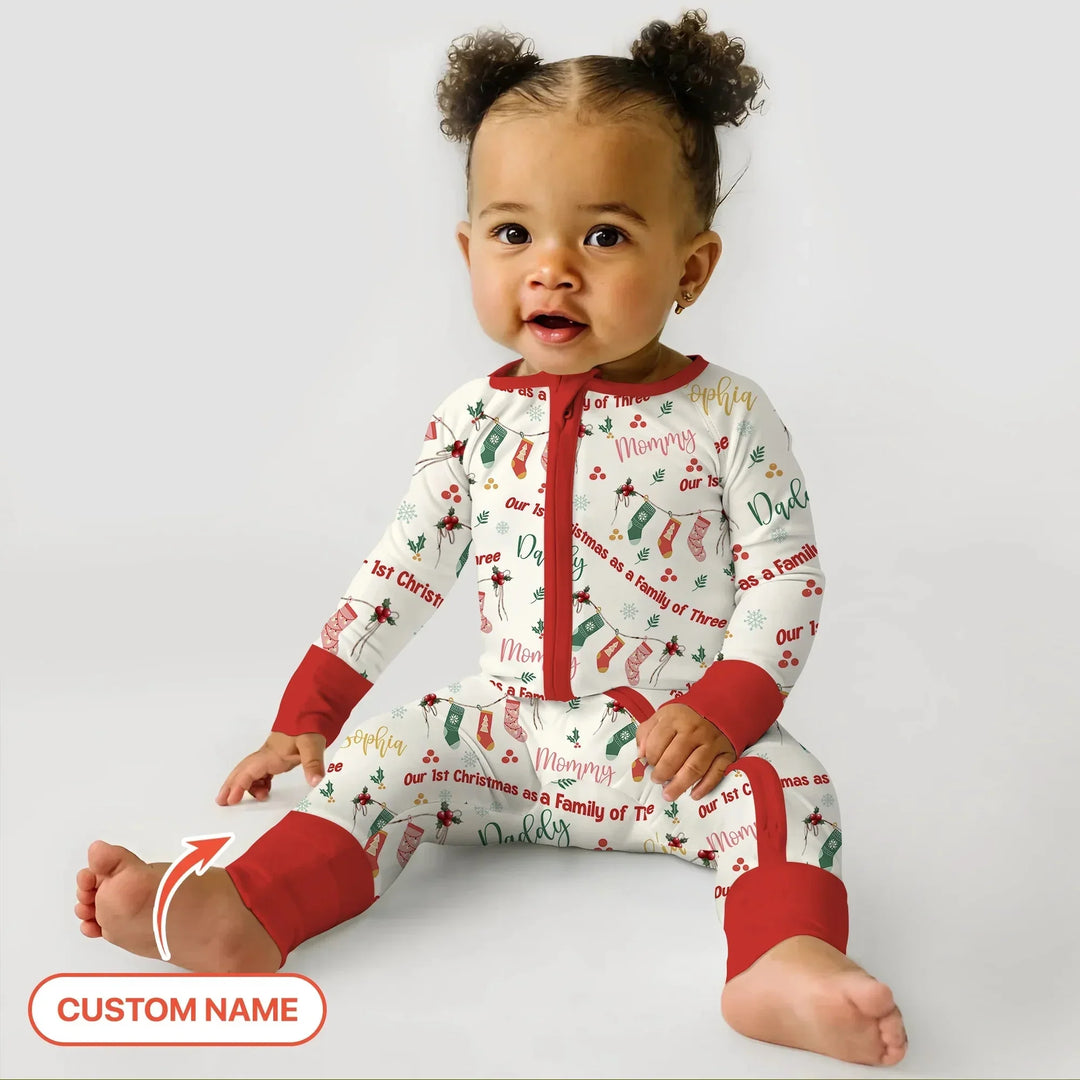 Custom Name Family Christmas Stockings Convertible Zippy , Custom Name Family Christmas Stockings Convertible Zippy - 0-3M