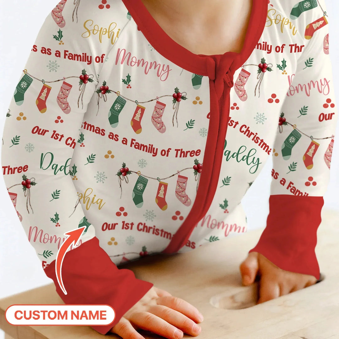 Custom Name Family Christmas Stockings Convertible Zippy , Custom Name Family Christmas Stockings Convertible Zippy - 0-3M