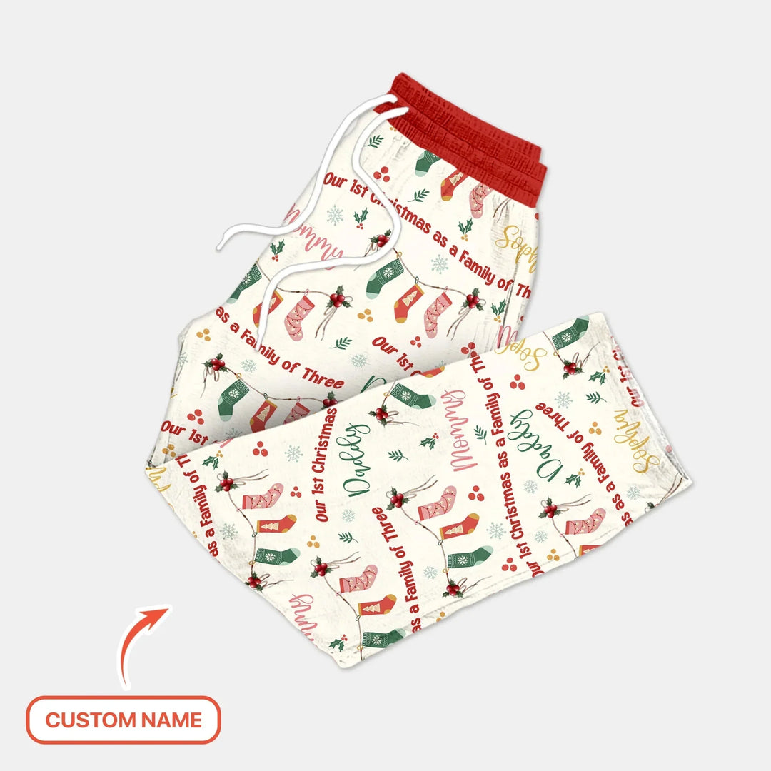 Custom Name Family Christmas Stockings Men's Pajama Set , Custom Name Family Christmas Stockings Men's Pajama Set - Only Pants / XS