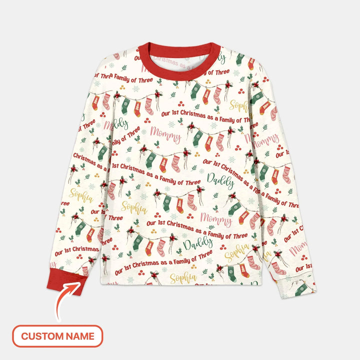 Custom Name Family Christmas Stockings Men's Pajama Set , Custom Name Family Christmas Stockings Men's Pajama Set - Only Shirt / XS