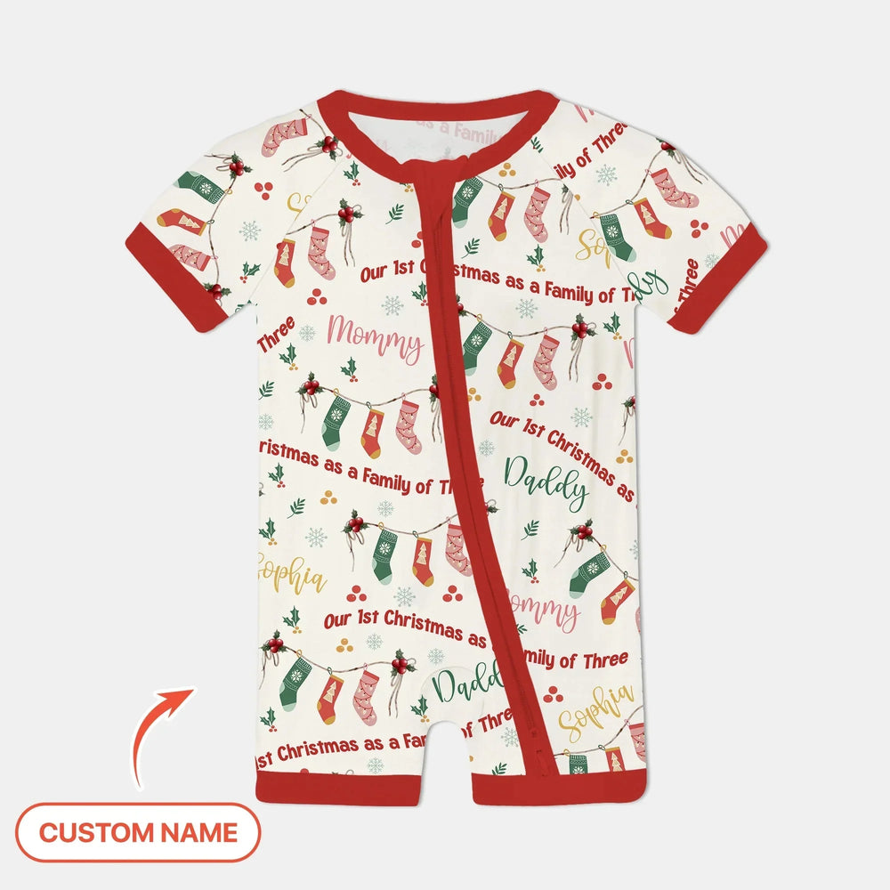 Custom Name Family Christmas Stockings Shorty Zippy , Custom Name Family Christmas Stockings Shorty Zippy - 0-3M