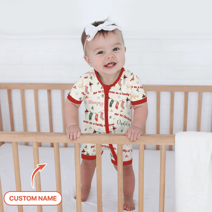 Custom Name Family Christmas Stockings Shorty Zippy , Custom Name Family Christmas Stockings Shorty Zippy - 0-3M