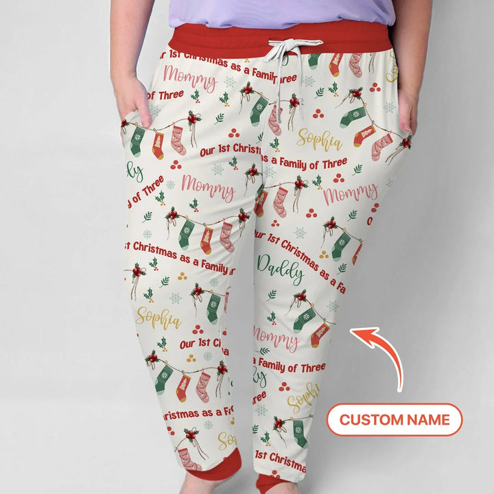 Custom Name Family Christmas Stockings Women Pajama Set , Custom Name Family Christmas Stockings Women Pajama Set - Only Shirt / S