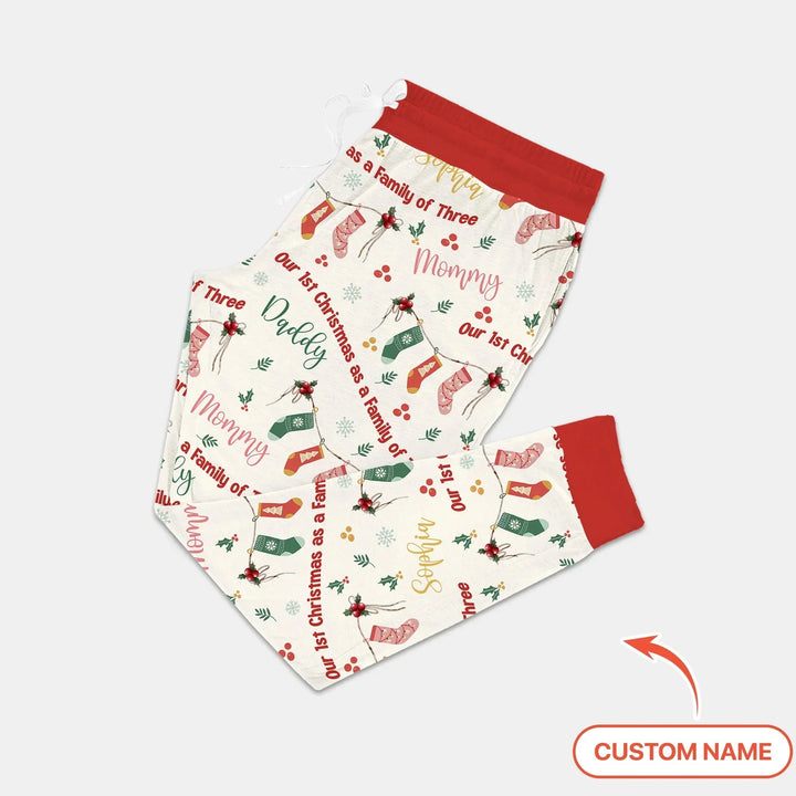 Custom Name Family Christmas Stockings Women Pajama Set , Custom Name Family Christmas Stockings Women Pajama Set - Only Pants / S