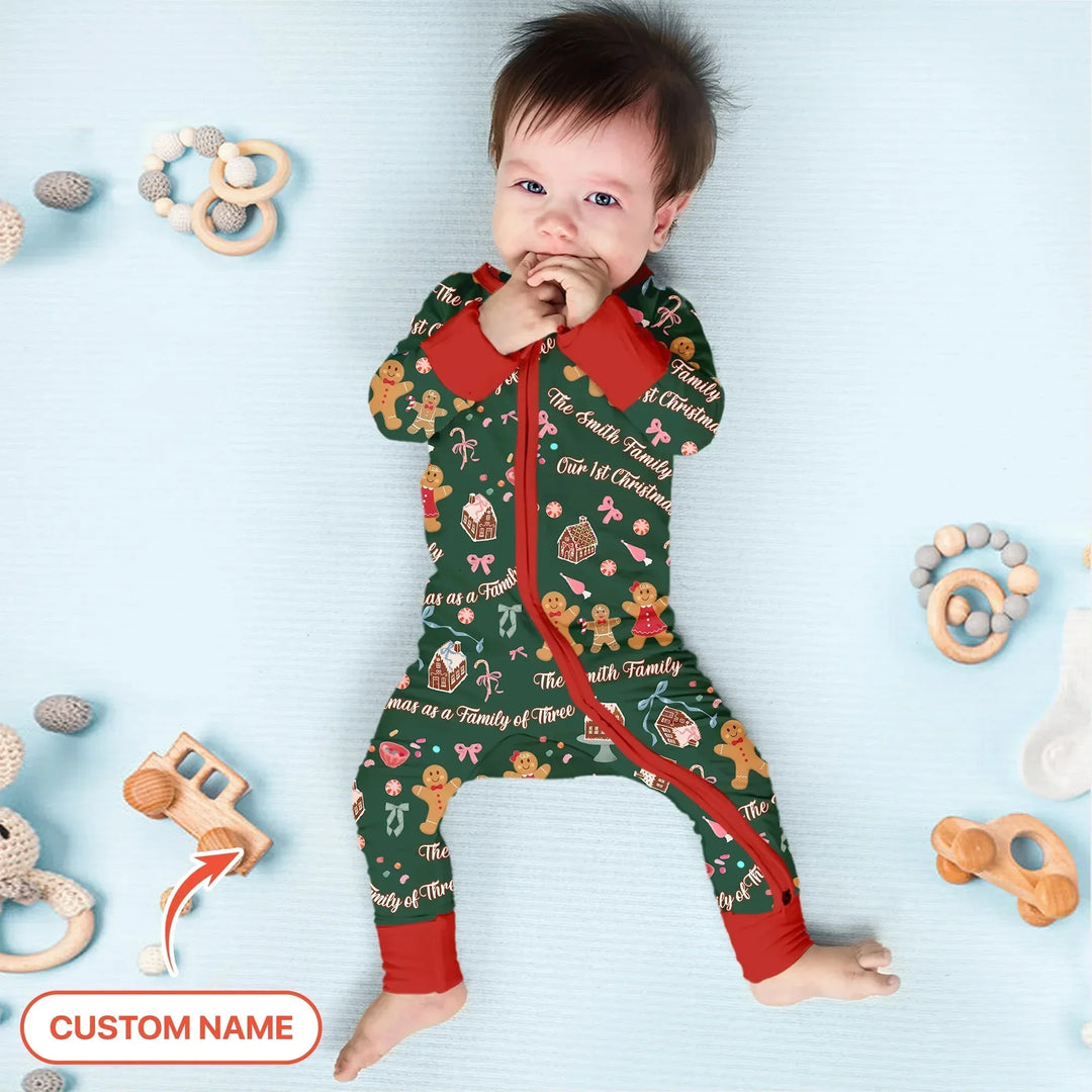 Custom Name Family Gingerbread Convertible Zippy , Custom Name Family Gingerbread Convertible Zippy - 0-3M