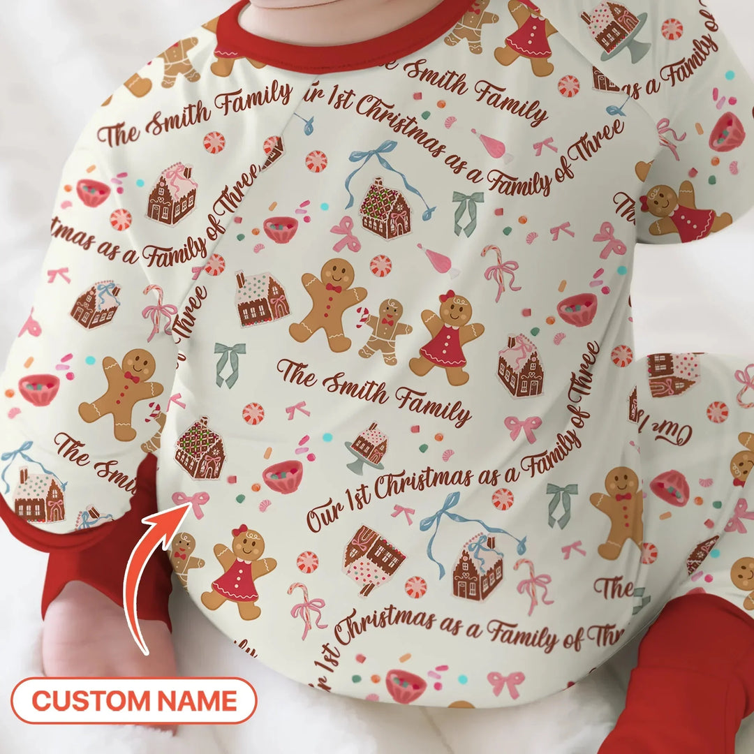 Custom Name Family Gingerbread Convertible Zippy , Custom Name Family Gingerbread Convertible Zippy - 0-3M