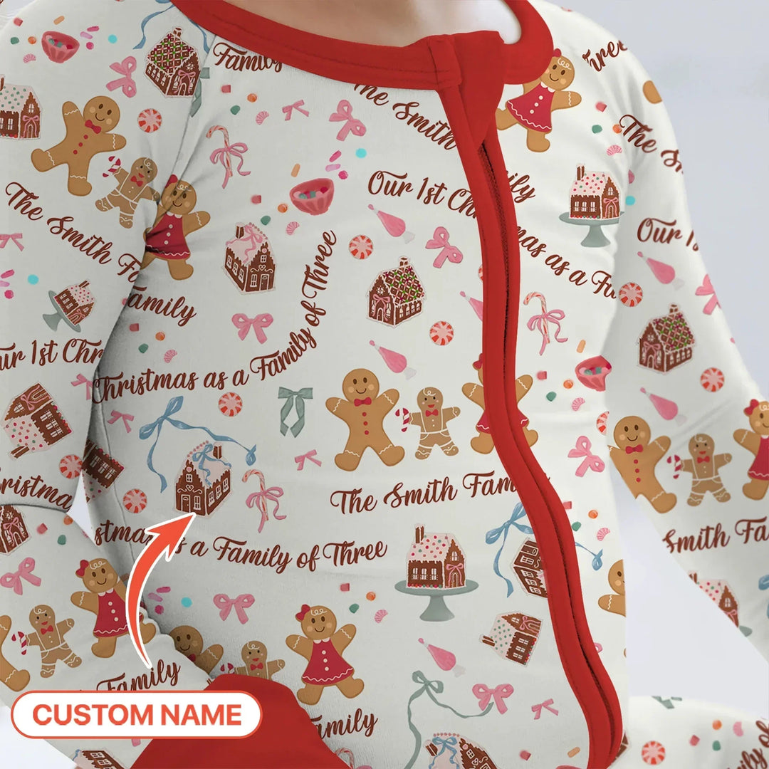Custom Name Family Gingerbread Convertible Zippy , Custom Name Family Gingerbread Convertible Zippy - 0-3M