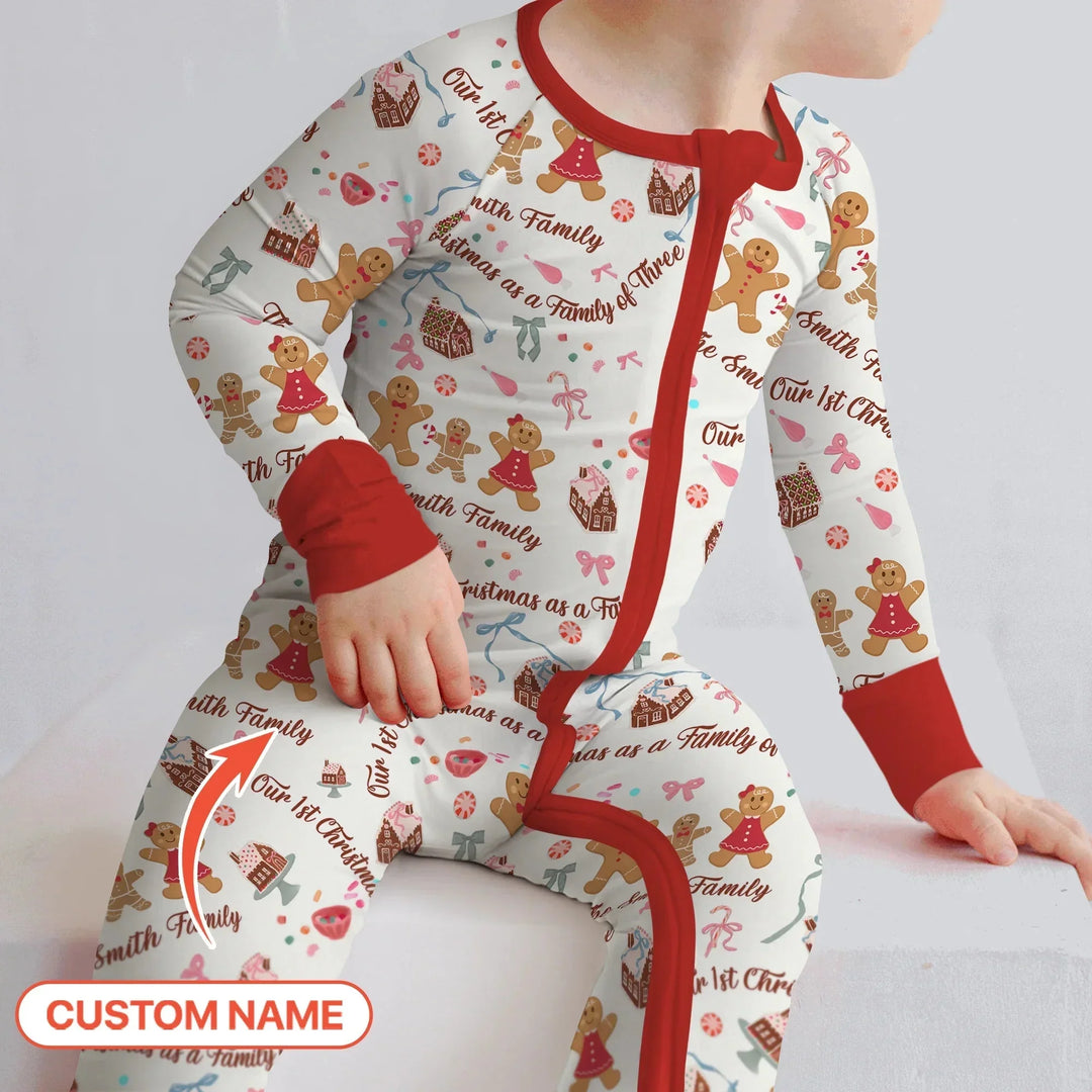 Custom Name Family Gingerbread Convertible Zippy , Custom Name Family Gingerbread Convertible Zippy - 0-3M