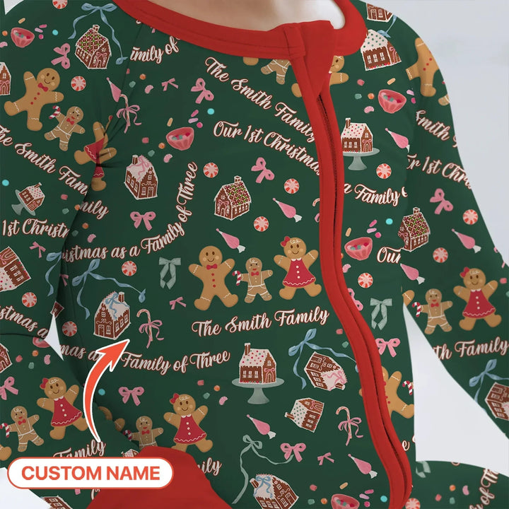 Custom Name Family Gingerbread Convertible Zippy , Custom Name Family Gingerbread Convertible Zippy - 0-3M