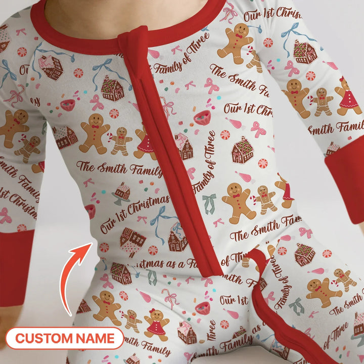 Custom Name Family Gingerbread Convertible Zippy , Custom Name Family Gingerbread Convertible Zippy - 0-3M