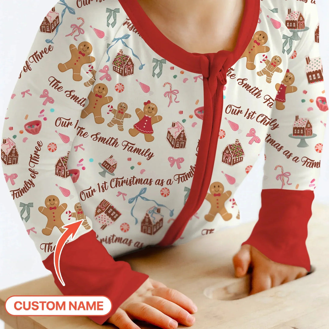 Custom Name Family Gingerbread Convertible Zippy , Custom Name Family Gingerbread Convertible Zippy - 0-3M