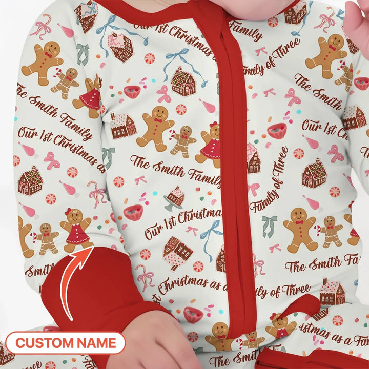 Custom Name Family Gingerbread Convertible Zippy , Custom Name Family Gingerbread Convertible Zippy - 0-3M