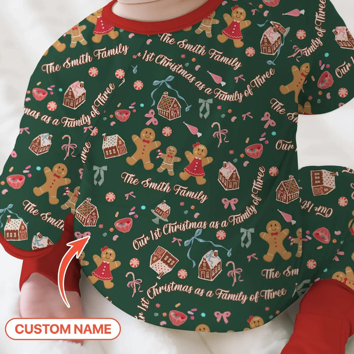 Custom Name Family Gingerbread Convertible Zippy , Custom Name Family Gingerbread Convertible Zippy - 0-3M