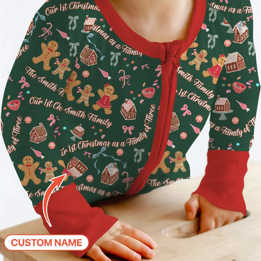Custom Name Family Gingerbread Convertible Zippy , Custom Name Family Gingerbread Convertible Zippy - 0-3M