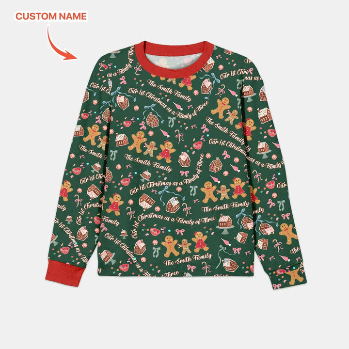 Custom Name Family Gingerbread Men's Pajama Set , Custom Name Family Gingerbread Men's Pajama Set - Only Shirt / XS