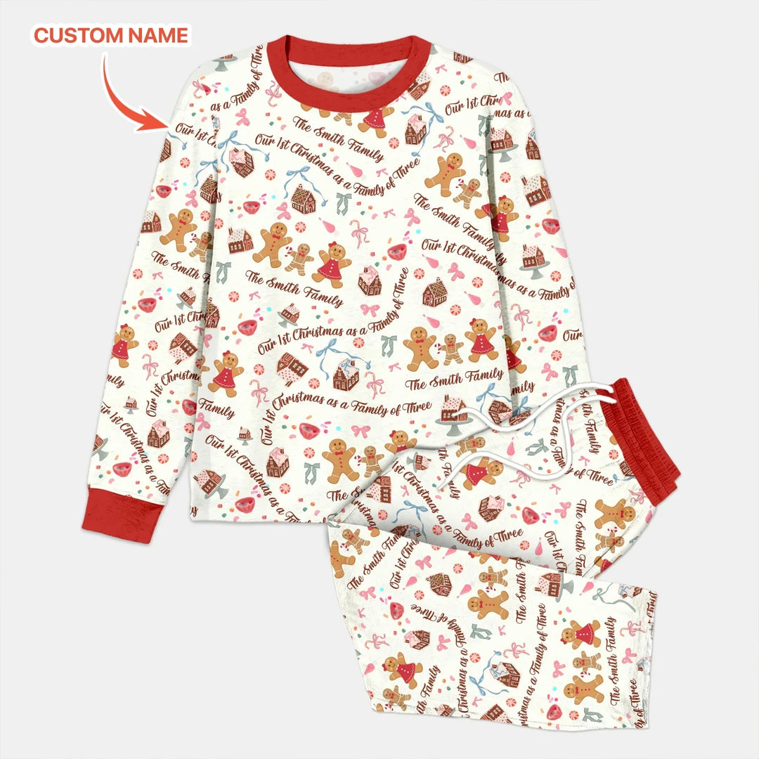 Custom Name Family Gingerbread Men's Pajama Set , Custom Name Family Gingerbread Men's Pajama Set - Only Shirt / XS