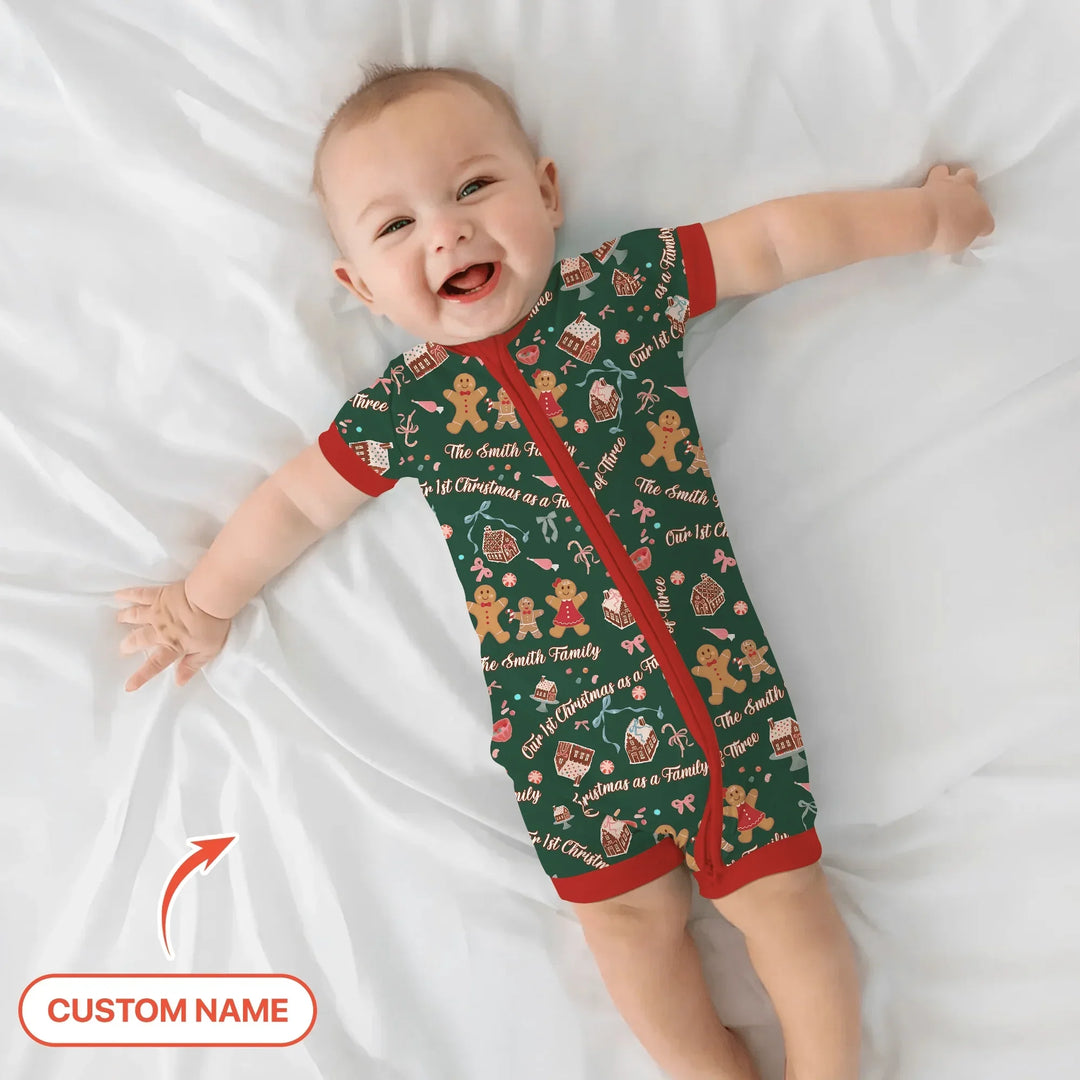 Custom Name Family Gingerbread Shorty Zippy , Custom Name Family Gingerbread Shorty Zippy - 0-3M