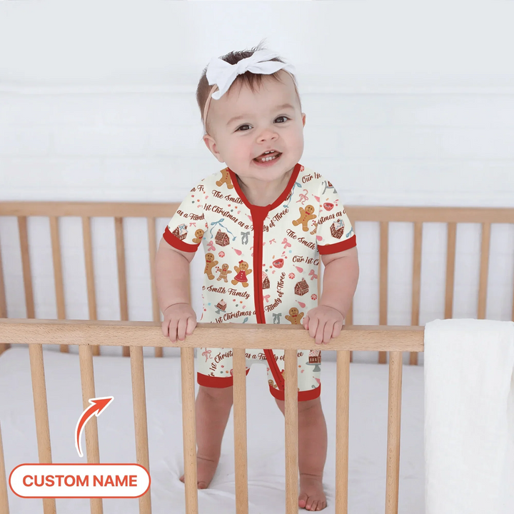 Custom Name Family Gingerbread Shorty Zippy , Custom Name Family Gingerbread Shorty Zippy - 0-3M